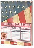 Mein Reisetagebuch • 122 Seiten, Register, Kontakte / Neue Auflage mit Reise Checkliste / PR401 „Amerika Flagge“ / DIN A4 Soft C