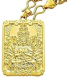 banbeitaotao Natürliches Gold Geschnitzte Buddha Amulett Anhänger Halskette für Frauen Männer Thailand Amulette Anhänger Schmuck