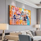 Racing Karikatur Leinwand Malerei Farbe Graffiti Amerikanische Poster und Wandkunstdruck Bilder Wohnzimmer Dekoration 70x145cm(27,6x57,1in) R