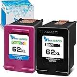 Inkwood 62 XL Schwarz & Farbe Remanufactured Druckerpatronen für HP 62XL Tintenpatronen für Envy 7640 5640 7645 8000 8005 5642 5643 5644 5646 5660 5665 Officejet 5740 5742 5744 5745 5746 8040 8045