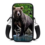 Handy-Geldbörse, Crossbody mit abnehmbarem Schultergurt, Bär im Wasser, wasserdichte Tasche für Schlüssel, Handgelenk, Geldbörse, Lauftaschen für H