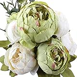 Houda künstlicher Pfingstrosen-Strauß, Kunstblumen aus Seide, Bouquet für Zuhause oder als Hochzeitsdekoration New G