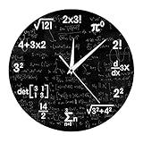 NGXL Mathe Formel Symbol Wanduhr Mathe Wanduhr Mathe Uhr Abschluss Geschenk Für Kinder Klassenzimmer Dekoration Geschenk Für Lehrer,2X3