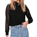 ONLY Damen Onlnew Kayla L/S TOP NOOS WVN Bluse, Schwarz (Black Black), Medium (Herstellergröße: 38)