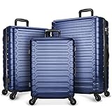 SHOWKOO 3-teiliges Gepäck-Set, erweiterbare ABS-Hartschalen-Koffer mit TSA-S