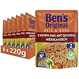 Ben's Original Express-Reis & Korn 3-Korn Mix mit Quinoa Mexikanisch, 6 Packungen (6 x 220g)