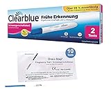 Clearblue Schwangerschaftstest Frühtest 2 Stück im Vorteilspack + 10 Stück One Step 10 miu ml Ultrafrü