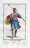 Ancien Militaire Saxon - Sachsen Deutschland Militaria Portrait costumes Kupferstich antique p