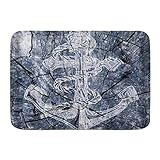 Fußmatten, Fantasy Star Anchor Holzstumpf Holz, Küchenboden Badteppich Matte Saugfähig Innen Badezimmer Dekor Fuß