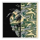zkpzk Andy Warhol Leinwand Ölgemälde Camouflage Self Portrait Wand Ästhetische Kulisse Moderne Kunstwerk Poster Innendekoration -70X70Cmx1 Kein R