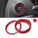 MLING 4Pcs Auto Lüftungsringe Konsole Klimaanlage Dekoration Ring Car Styling Kompatibel für A3 2013-2018 R