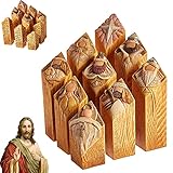 Heaven Nativity Tree Pillar Statues, with Babe, Star, Angel, Shepherd, Desktop Ornament Home Office Church Decoration, Bible Passage Pillar Figures, Nativity Scenes for Christmas I