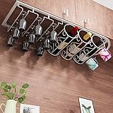 Weinregal für Unterschrank, rustikales Weinflaschenregal zum Aufhängen mit Halterung für Gläser und Tassen, Heimbar, Küchendekoration (Größe: 76 x 23, Farbe: Weiß)