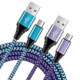 Micro-USB-Kabel 1.83 【1.83 m 2er-Pack】 USB auf Micro-USB-Kabel, schnelles Aufladen, geflochtenes Nylonkabel für Android, Samsung Galaxy S7 Edge, S6, S5, J7, J5, J6, J3, Note 5, Xbox, PS4 C