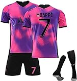 SXMY Männer/Jungen Fußball Jersey Uniform, Mbappe Neymar Jr Di Maria, 2020~2021 (vierter) Jersey-Anzug, Fan-Geschenk(Size:Small,Color:Backn7)