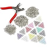 LIHAO 150 Sets Druckknopf Metall Snaps mit Zange Set Druckknöpfe Nähfrei Werkzeug für DIY B