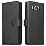 ZRANTU Hülle Samsung J5 2016 Handyhülle mit RFID Schutz, Samsung Galaxy J5 2016 Klapphülle Leder Handytasche, Flip Case Brieftasche Kartenfach/Magnetverschluss Lederhülle für Galaxy J5 2016 (Schwarz)