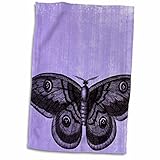 Handtuch, 3D-Motiv Rose, Violett / Schwarz, 15 x 22