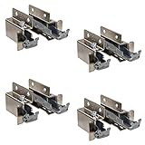 Gedotec Schrankaufhänger Metall Schrank-Aufhängung sichtbar Oberschrank | Tragkraft 200 kg | Stahl vernickelt | Küchenschrank-Halter zum Schrauben | 4 Paar (8 Stück) - Schrankhalter für Hängeschränk