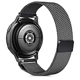 Gaoren Kompatibel mit Samsung Galaxy Watch Active/Active2 40mm 44mm/Watch 3 41mm Armband, 20mm Edelstahl Metall Ersatz Uhrenarmband für Gear Sport/S2 Classic/Garmin Vivoactive 3 (Schwarz)