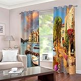 Verdunkelung Vorhang ösen Kinder 220x215cm Vorhang Blickdicht Verdunklungsgardinen Schlafzimmer Wohnzimmer Schallschutz Vorhang Digitaldruck 3D - Küste L