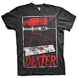 DEXTER Offizielles Lizenzprodukt Signs Herren T-Shirt Groß & Hoch Herren T-Shirt (Schwarz), 4XL