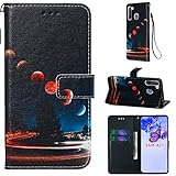 Miagon für Samsung Galaxy A21 Leder Hülle,Klapphülle mit Kartenfach Brieftasche Lederhülle Stossfest Handy Hülle Klappbar,Galax