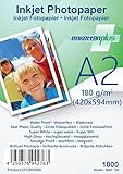 EtikettenPlus Ltd Fotopapier, 10000 Blatt, EF218010000, A2 (420x594 mm) 180g/qm glänzend (glossy), wasserfest, sofort wischfest für alle Tinten- und Fotodruck