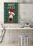 TammieLove Nice Arse Poster Esel Weihnachten netter Arse Poster Lustiges Weihnachtsposter Garage Wanddekor Metall Blechschild 20,3 x 30,5