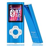 MYMAHDI Bluetooth 5.0 MP3/MP4-Player mit 32 GB Speicherkarte, 1,8 Zoll LCD-Bildschirm, unterstützt bis zu 128 GB, Video/Sprachaufnahme/FM-Radio/E-Book-Reader/Fotobetrachter, Dunkelb