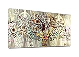 Moderne Wandkunst Bild für Wohnzimmer Baum des Lebens von Gustav Klimt Landschaft Wandkunst Leinwand Skandinavische Poster und Drucke 70x140cm(28x55in) Mit R