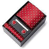 BAJIE Herren Krawatte Geschenkbox Geometrische   Krawatte Herren Seidenkrawatte Set Blau Rosa   Rot Gold Hochzeit Gestreifte Krawatte Einstecktuch Manschettenknöpfe&Clip Set Für W
