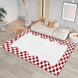 YYRAIN Nordic Einfache Einfarbige Gitter Rechteckiger Teppich Nach Hause Wohnzimmer Schlafzimmer Plüsch Große Fußmatten Modefotografie Hintergrund Fußmatten Willkommen Fußmatten 80x160