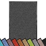 Schmutzfangmatte Rhine | waschbare & leistungsstarke Fußmatte | Sauberlaufmatte mit Rutschfester Rückseite | Türmatte in vielen Größen & Farben (Anthrazit (meliert), 90 cm x 150 cm)