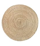 HAMID Jute Teppich - Alhambra Rund Teppich 100% Naturfaser de Jute (300x300cm)