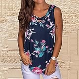 Tank Top Damen Sexy Ärmelloses Weste Lässige Lose Tunika Tanktop Lang Sommer Oberteile Casual Locker T-Shirt Cami Top Für F