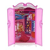 junengSO Mini Garderobe, Prinzessin Möbel Kleiderschrank 30cm Puppen Spielzeug Puppenhaus Schrank Spielzeug Zubehö