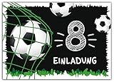 12 Einladungskarten zum 8. Kindergeburtstag achte Geburtstag Jungen Fussball Fußb