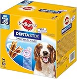 Pedigree DentaStix Daily Oral Care Zahnpflegesnack für mittelgroße Hunde – Hundeleckerli mit Huhn- & Rindgeschmack für jeden Tag – 1 x 56 Stück