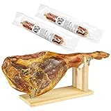 Geschenk Set Serrano y Chorizo Spanischer Jamon Schinken Pata Negra Chorizo Iberico Schinkenhalter Feinkostpaket Spezialitäten aus Sp