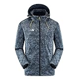 CFWL Lässige Herrenjacke mit Kapuze Sport wasserdichte Jacke in Übergröße vielen Farben Trainingsjacke Jacke Sportjacke Sport Freizeit Reissverschluss Steppjacke in Daunenjacken-Optik Blau XL