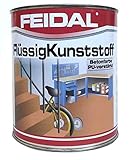 Feidal Flüssigkunststoff / farblos / seidenmatt / zum Versiegeln und Beschichten von Betonböden, Holz u. Metall / 2,5 Liter / Spezial Bodenbeschichtung für Industrie und Handwerk /