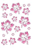 Aufkleber Hibiskusblüten-Set, 300 x 200 mm, rosa/silber ~~~~~ schneller Versand innerhalb 24 Stunden ~~~~~