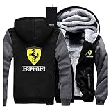 Aisigeren Herren Jacke Winddicht Coat Full Zip Jacke, Fer.R-Ari Printing Cardigan Warme Thicken Velvet Hoodie Outdoors Sweatshirt Hoodie Mit Taschen,Braun,XXXXXL/XXXXX~Larg