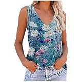 Tshirt Damen Kurzarm Sommer Oberteile Casual V Ausschnitt Basic Shirt Blusentop Strick Weste Top Lässige Druck Sommerbluse Shirt Sexy Tank Top Crop Tops Damen Tunika ärmellose T Shirt Tunika V