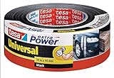 tesa extra Power Universal Gewebeband - Gewebeverstärktes Ductape zum Reparieren, Befestigen, Bündeln, Verstärken oder Abdichten - Schwarz - 50 m x 50