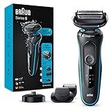 Braun Series 5cs Rasierer Herren, Elektrorasierer mit 3 flexiblen Klingen, Barttrimmer, Ladestand, 50 Min Laufzeit, EasyClick Aufsätze, Wet&Dry, M4500cs, türk