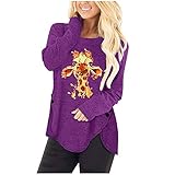 BSWFA Tops Damen Damen Weihnachten Pullover mit Kapuze weihnachtswichtel Muster Herbst Winter Sweatshirt Splicing Kapuzenpullover Oversized Bluse leicht gemütliche Tops angeneh(#220118+07-A27, 3XL)