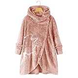 Bolonwzi Damen Fleecemantel Lang Hoodies Jacke Frauen Große Größen Herbst Winter Mantel Warm Weich Softshelljacke Park