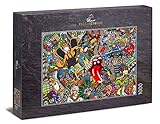 Ulmer Puzzleschmiede - Puzzle „Graffiti & Musik“ – Farbenfrohes 1000 Teile Kunst-Puzzle – Streetart-Graffiti mit bunten Bildelementen rund um Musik, Hip-Hop und Livesty